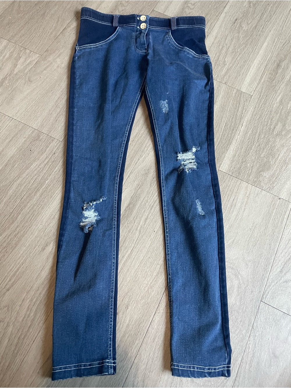 Freddy Dark Blue Distressed Skinny Jeans